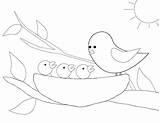 Kids Nest Birds Coloring Pages sketch template