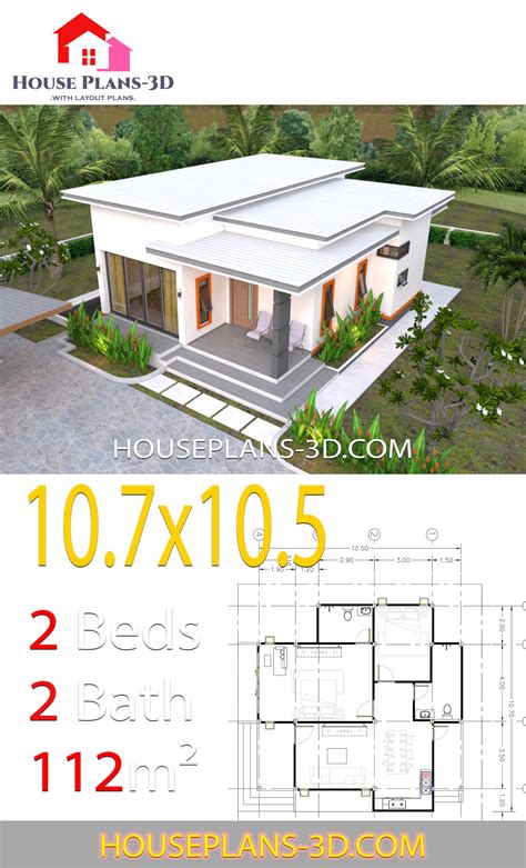 house plans    bedrooms flat roof house