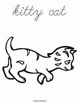 Coloring Kitten Cat Worksheet Kitty Gatto Cats Cursive Handwriting Sheet Favorites Login Add Twistynoodle Twisty Noodle Built California Usa sketch template