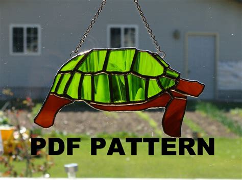 turtle stained glass pattern  etsy