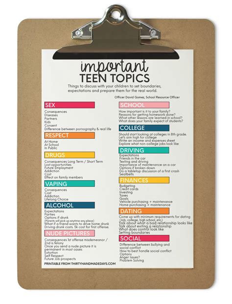 parenting teens important topics  discuss   teenagers