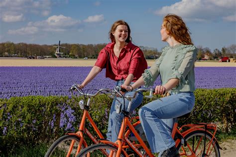 fiets huren bij keukenhof en genieten van de bloemenvelden bollenstreek