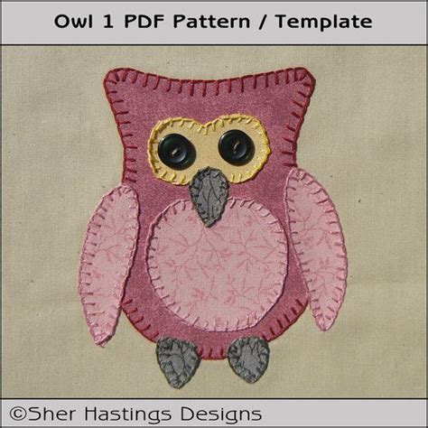 owl  applique template  pattern diy  sherhastingsdesigns