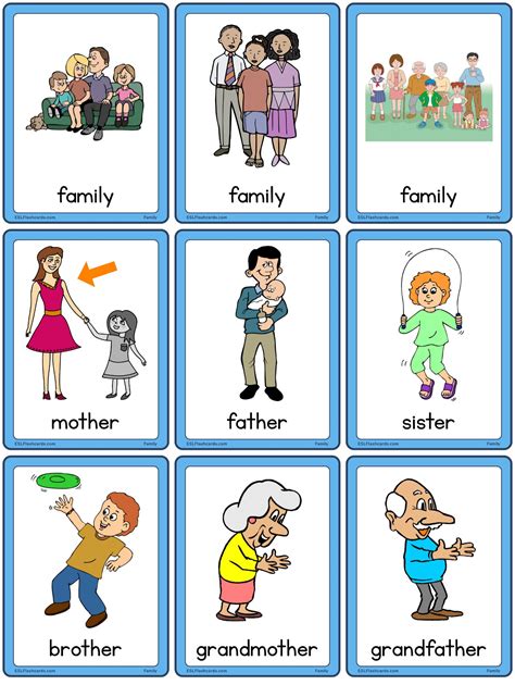 printable family members flashcards printable templates