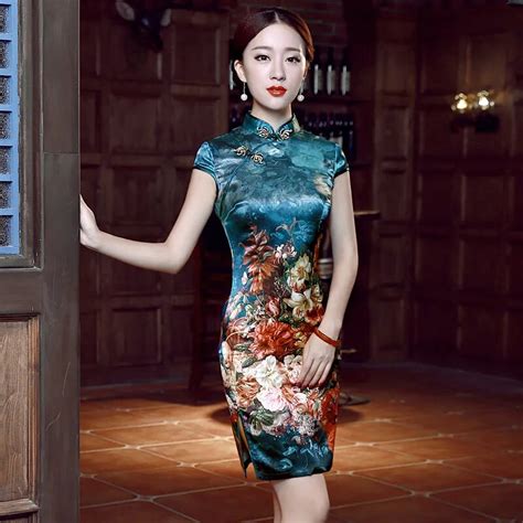 2018 summer green cheongsam dress designer traditional chinese dress