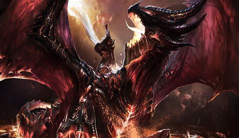 wallpaper anime dragon demon mythology darkness