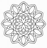 Coloring Pages Simple Geometric Library Clipart Mandala sketch template