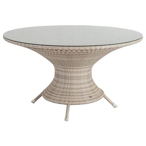 ottery outdoor wave  mm glass dining table  pearl fif
