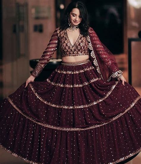 Brides That Picked Wine Coloured Lehengas For Their Wedding Soirees