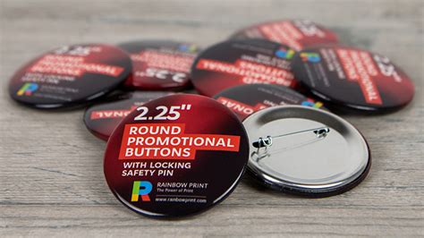 button pins rainbow print