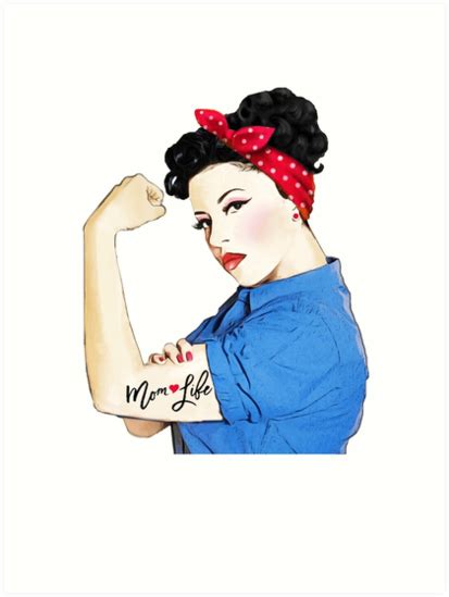 mom life tattoo heart girl power pinup retro mommy design art print by trendytees12 redbubble