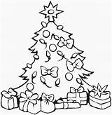 Coloring Christmas Tree Presents Ornaments Pages Print Lovely Drawing Color sketch template