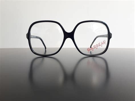 rare vintage black oversize angular men garbeau eyeglasses etsy in