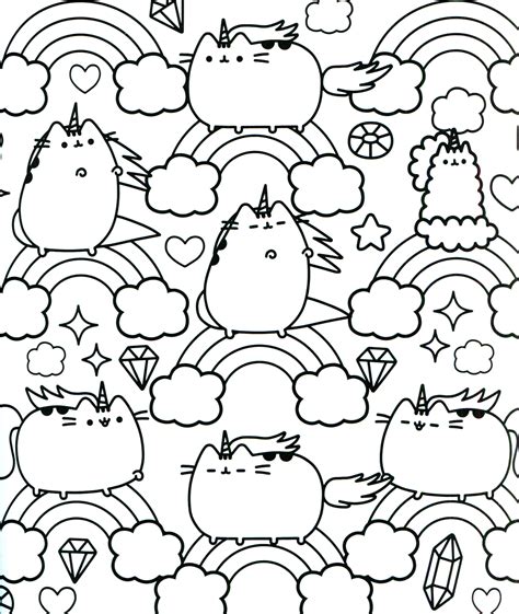 pusheen coloring book pusheen pusheen  cat unicorn coloring pages