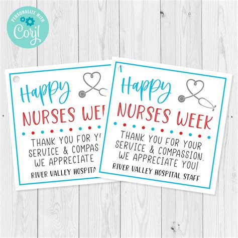 nurses week gift tag template nurse appreciation gift tag etsy uk