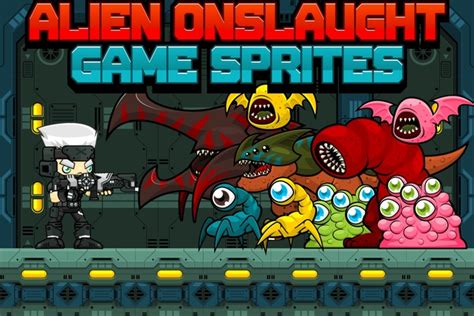 alien onslaught game sprites game art