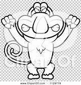 Proboscis Outlined Angry Monkey Coloring Clipart Cartoon Vector Thoman Cory sketch template