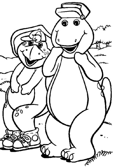 barney bj coloring page  printable coloring pages