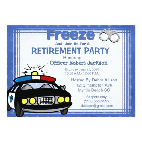 funny police officer retirement invitation uk