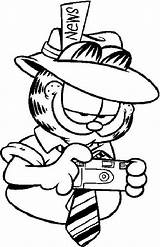 Garfield Coloring Pages Camera sketch template