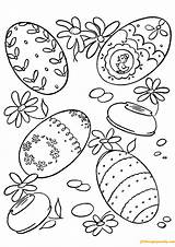 Pages Easter Coloring Egg Flowers Color sketch template