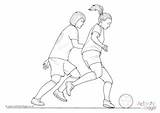Colouring Football Tackle Pages Soccer Kids Colour sketch template