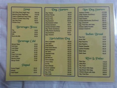 food menu card picture  hotel airportcity  delhi tripadvisor