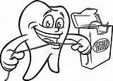 Floss Dental Drawing Coloring Teeth Clipartmag sketch template