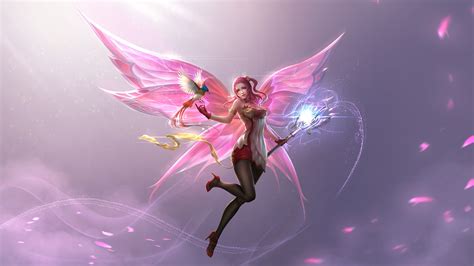junt wings fantasy girl bird pasari pink fairy luminos hd wallpaper