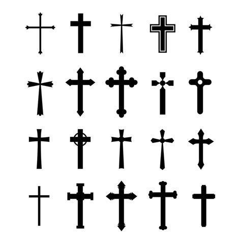 set  crosses silhouettes  vector art  vecteezy