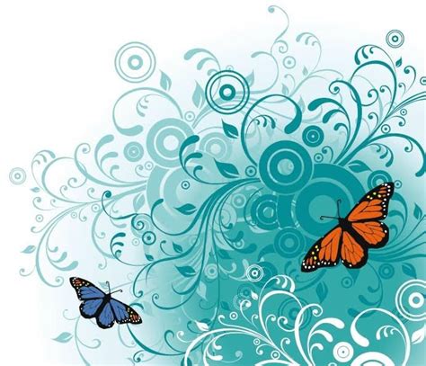 mariposas en fondo floral vectorizado paperblog flores vectorizadas