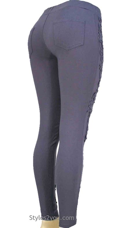 lucy lacey pant legging in gray my pretty angel clothing [aptln41443dgy pretty angel tops] 32 00