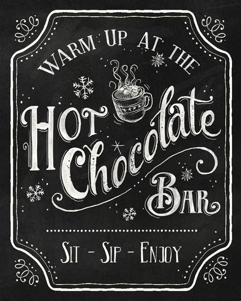 printable hot chocolate bar signs printable word searches