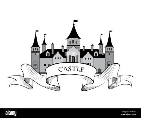 logo chateau retro vector label image vectorielle stock alamy