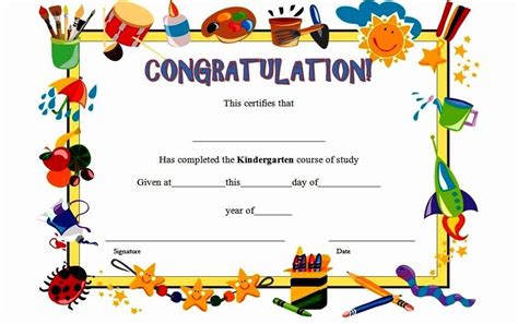 kindergarten certificates  printable elegant printable kindergarte