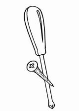 Schraubendreher Werkzeuge Ausmalbild Hammer sketch template