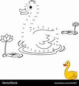 Dots Duck Connect Color Vector Royalty sketch template