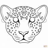 Mask Coloring Leopard Pages Leopardo Para Colorear Printable Animal Masks Dibujo Kids Templates Máscara Face Jaguar Do Supercoloring Animals Drawing sketch template