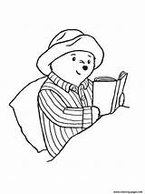 Paddington Coloring Reading Bed Pages Printable sketch template