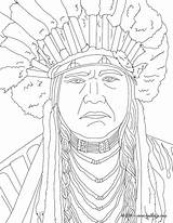 Powhatan Jefe Adult Sheets Americans Hellokids Mandala Línea sketch template