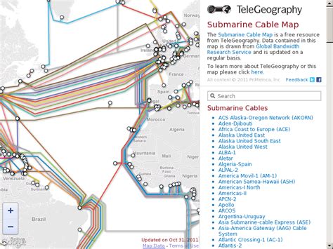 The Submarine Cable Map Is A Free Resource From Telegeography Data