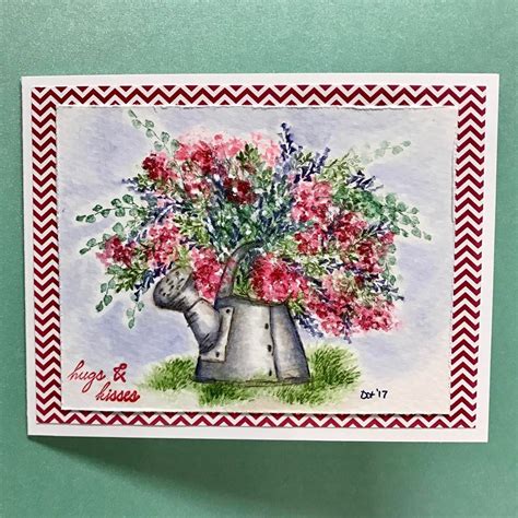 Art Impressions Rubber Stamps Wonderful Watercolor Watering Can