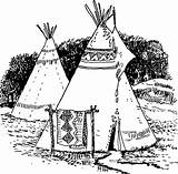 Tipi Coloring Pages Drawing Teepee Edupics Drawings Western Adult Indians Printable Sheets Colouring Adults Large sketch template