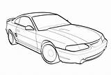Mustang Drawing Ford Line Cobra Vector 1998 Nissan Gtr Sn95 Getdrawings sketch template