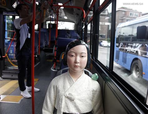 comfort women statues installed on buses in seoul xinhua english news cn