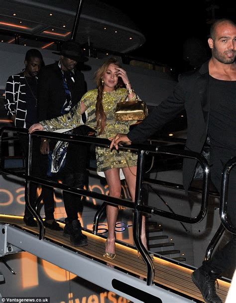Lindsay Lohan Almost Loses Her Footing On Superyacht In Cannes Daily