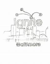 Baltimore Skyline sketch template