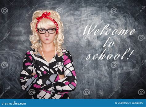 Serious Retro Teacher In Glasses Stock Image Image Of Business
