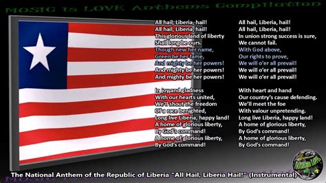 Liberia National Anthem All Hail Liberia Hail Instrumental With