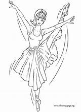 Barbie Coloring Ballerina Pages Ballet Library Clipart Colour sketch template